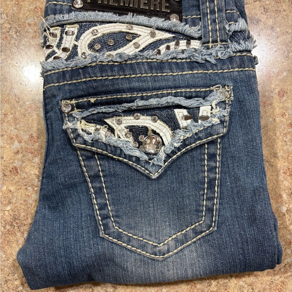 Women's Premiere Blue Jeans with Embellished Pockets